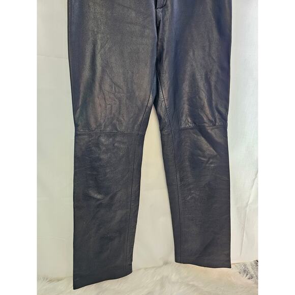 For Joseph Leather Pants Black Straight size 8 - Picture 3 of 9